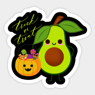 Avocado Halloween Trick or Treat Sticker